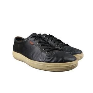 Ecco Shoes Men 46 Sneaker Soft 7 Lifestyle Fashion Classic Leather Black Comfort